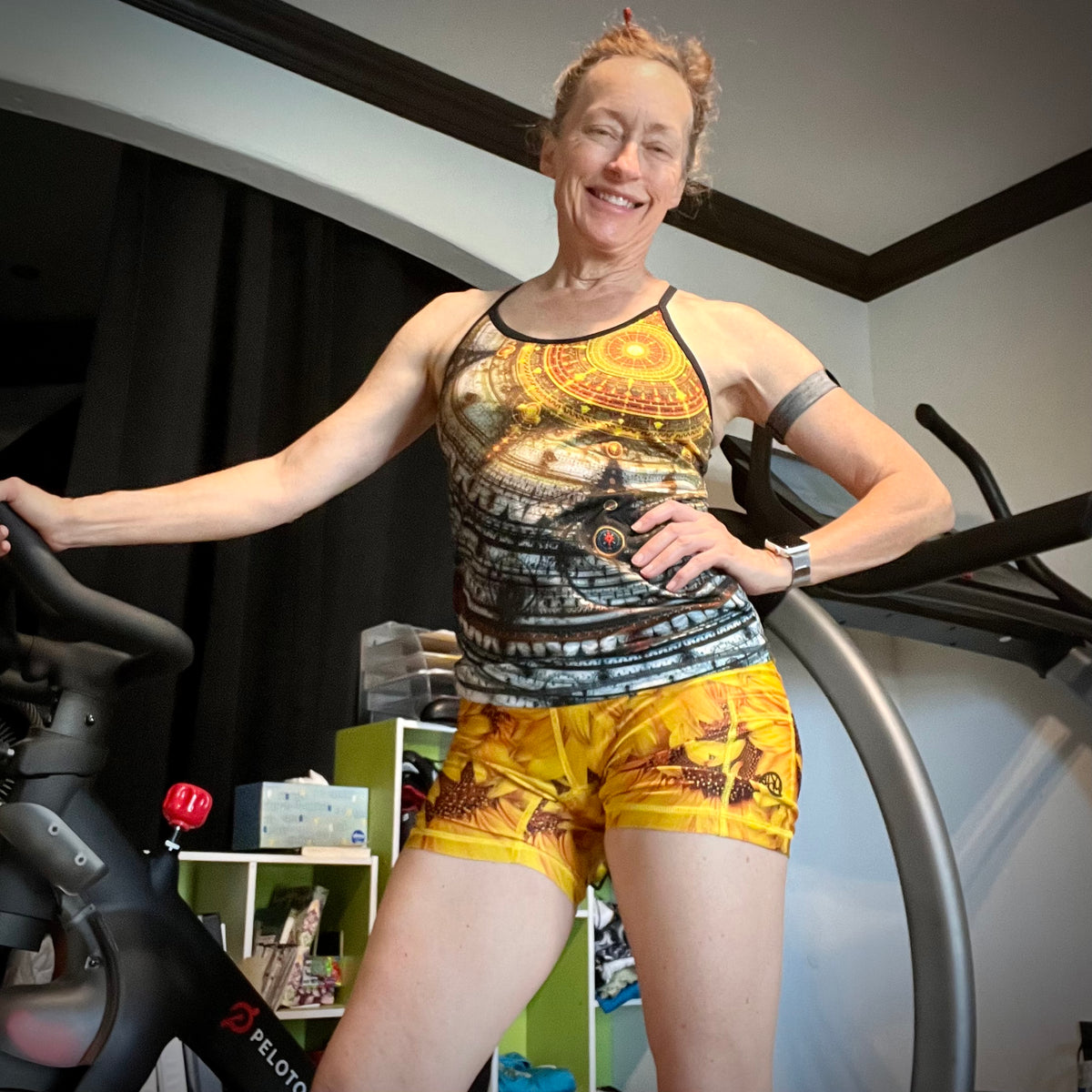 Sunflower 4 Inch Running Shorts for Women - Cheerful Athletic Shorts