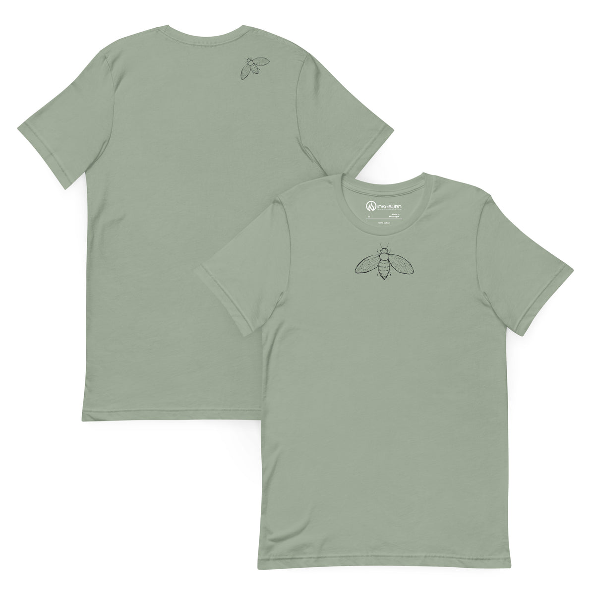 Just Bee Unisex Cotton T-Shirt - Sage Green Graphic Tee