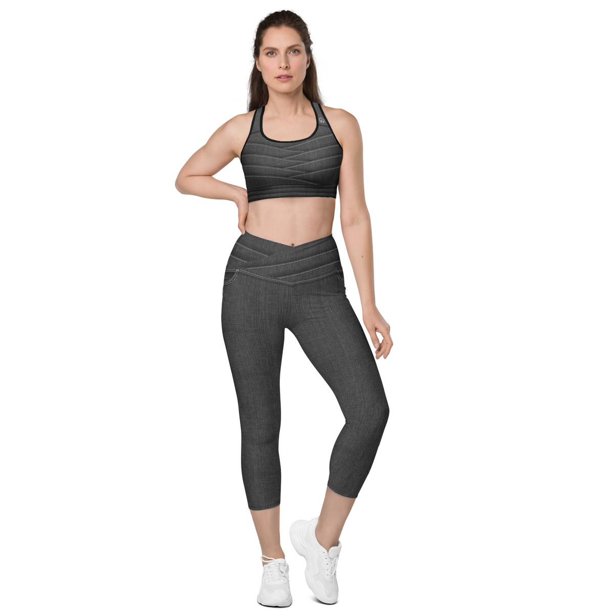 Black Denim Capris w/Pockets
