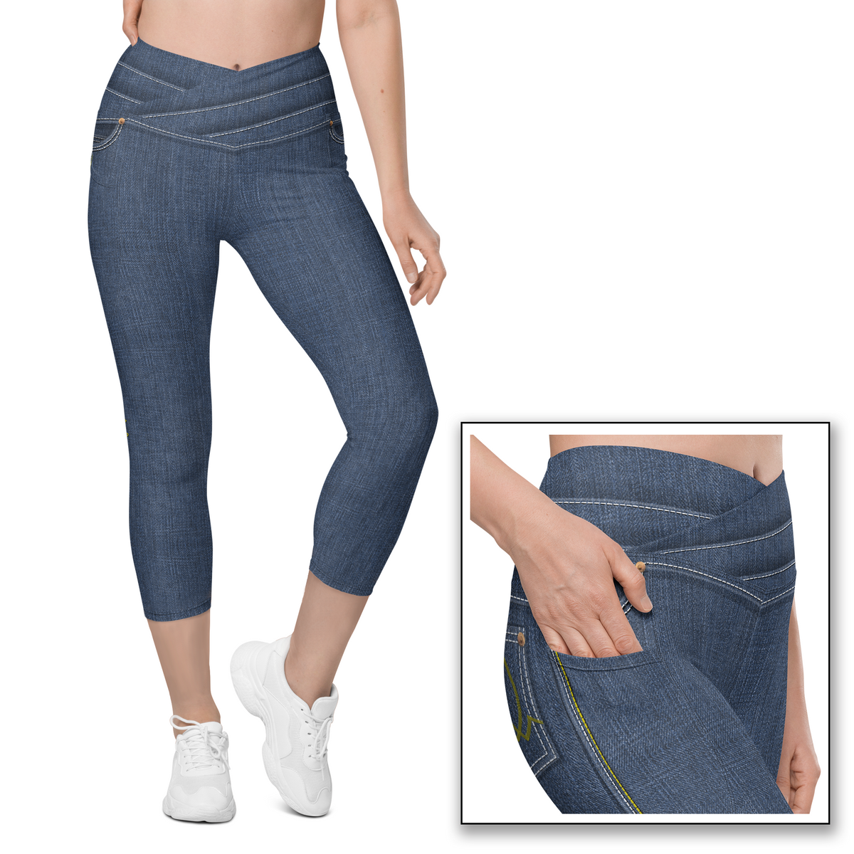 True Blue Denim Capris w/Pockets