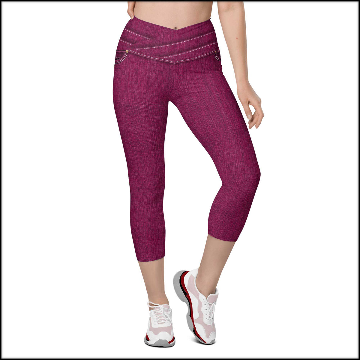 Hot Pink Denim Capris w/Pockets