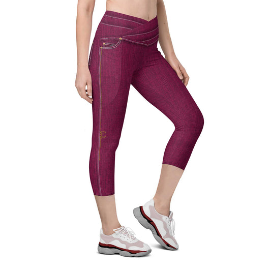 Hot Pink Denim Capris w/Pockets