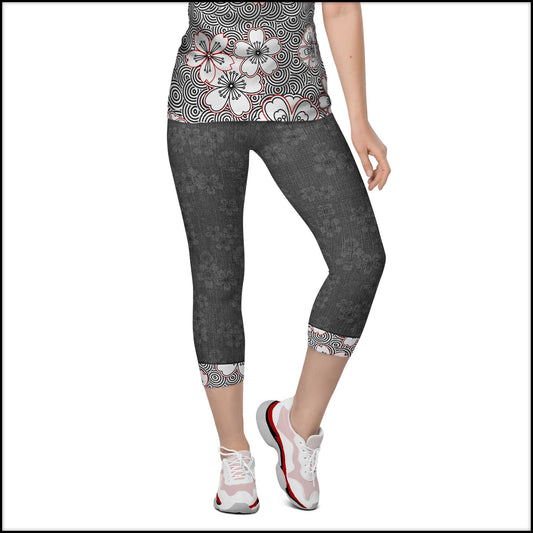Sakura Rain Capris w/Pockets