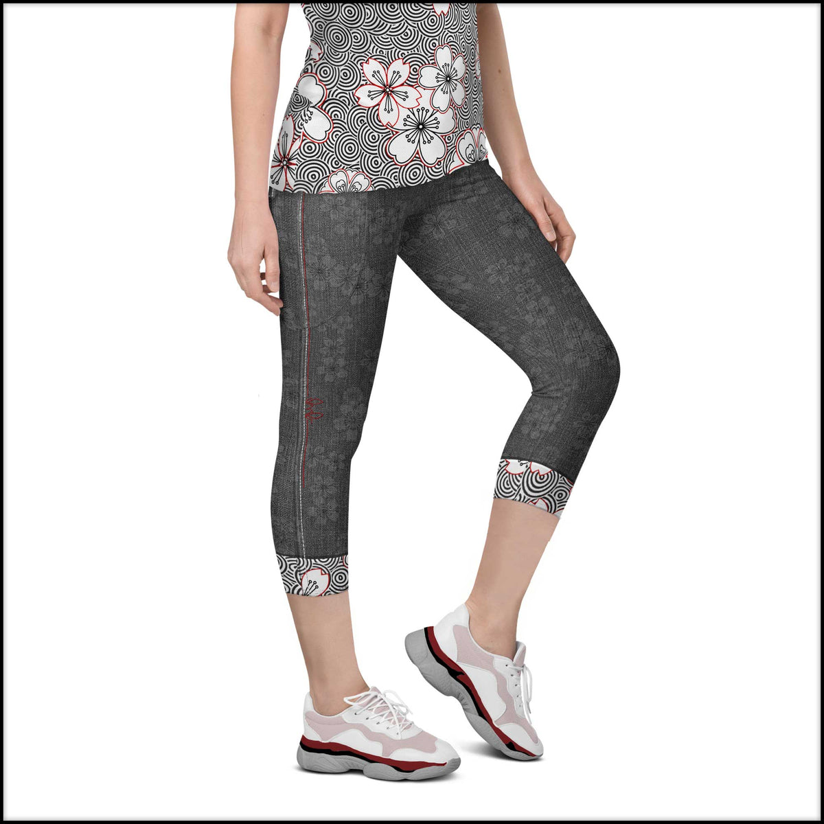 Sakura Rain Capris w/Pockets