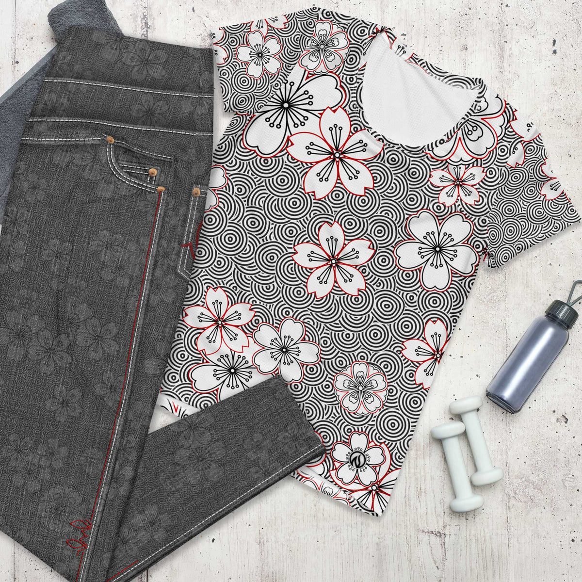 Sakura Rain Black Denim Tights