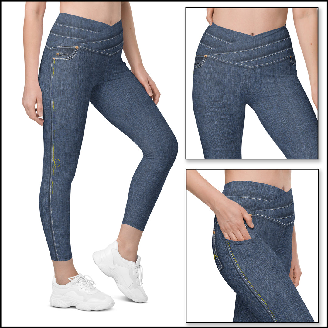 True Blue Denim Tights w/Pockets