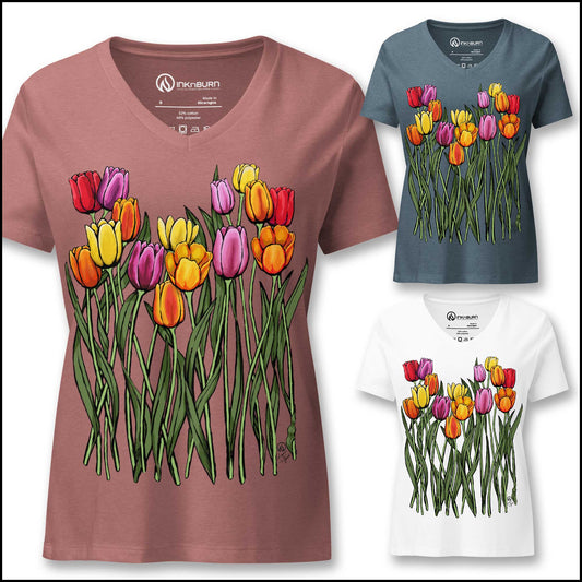 Tulip V-Neck T-Shirt (3 Colors)