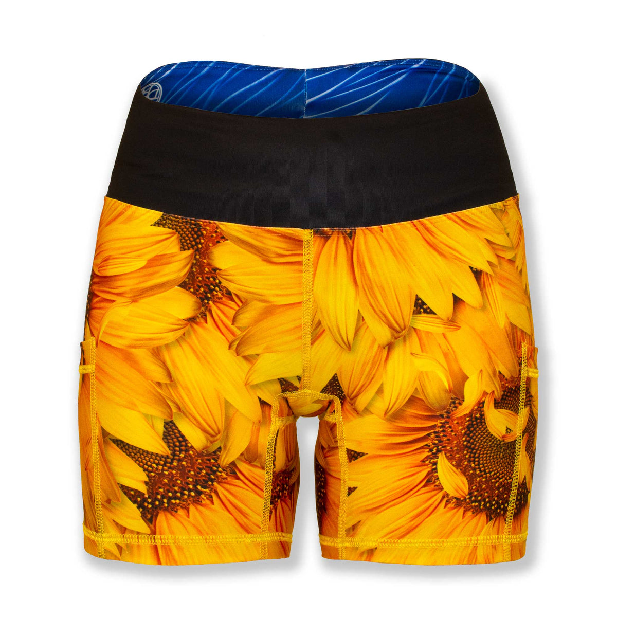 Sunflower 4 Inch Running Shorts for Women - Cheerful Athletic Shorts