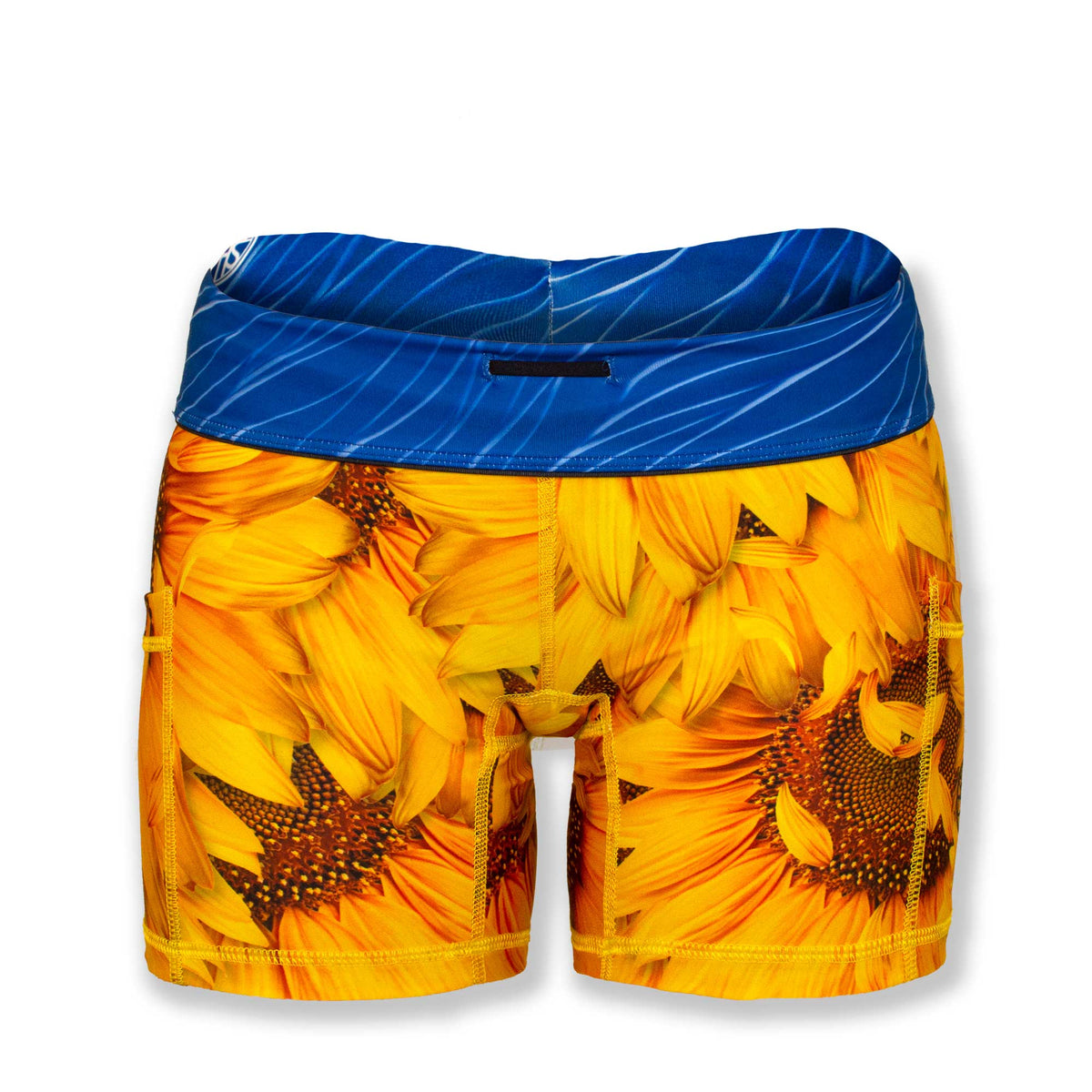 Sunflower 4 Inch Running Shorts for Women - Cheerful Athletic Shorts