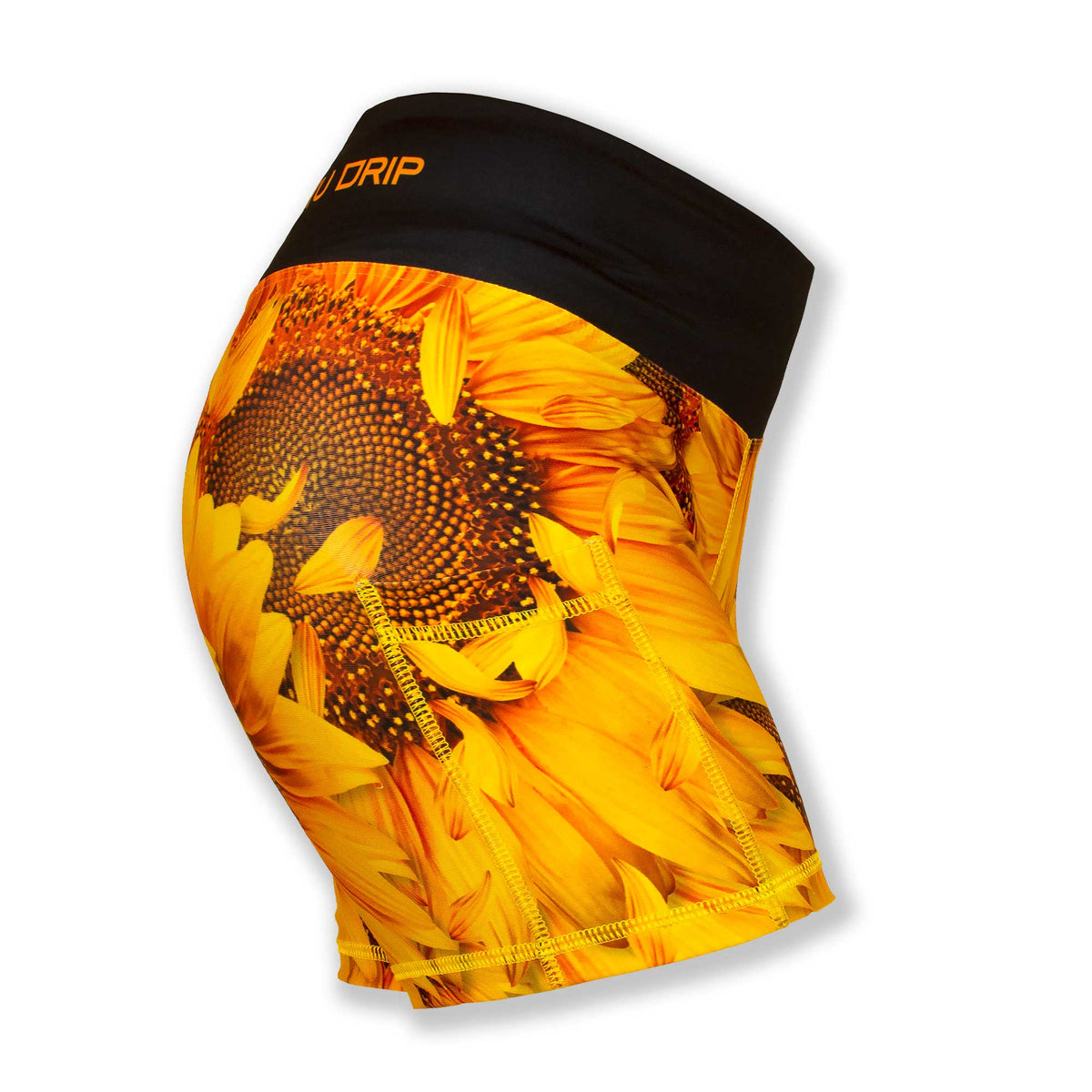 Sunflower 4 Inch Running Shorts for Women - Cheerful Athletic Shorts