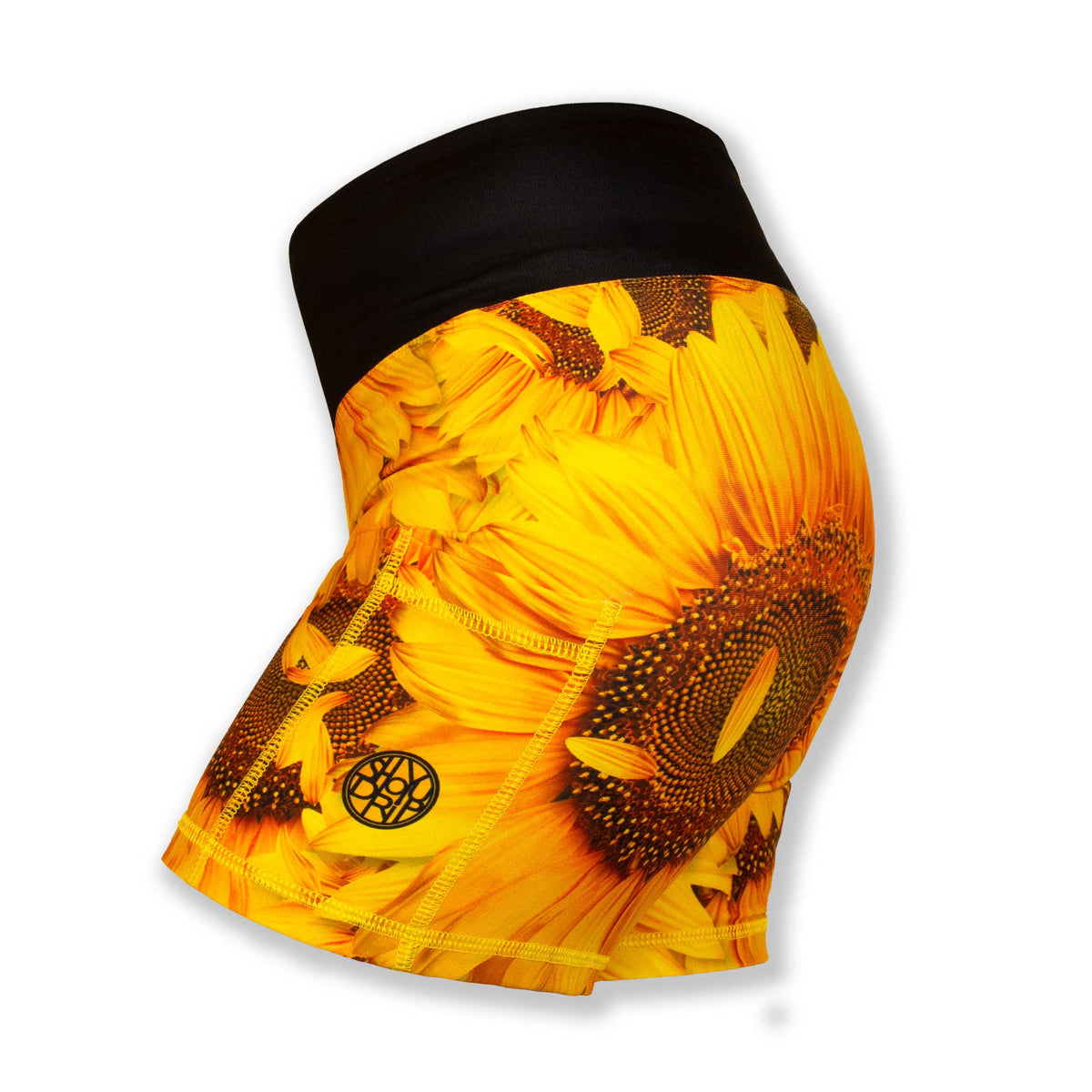 Sunflower 4 Inch Running Shorts for Women - Cheerful Athletic Shorts