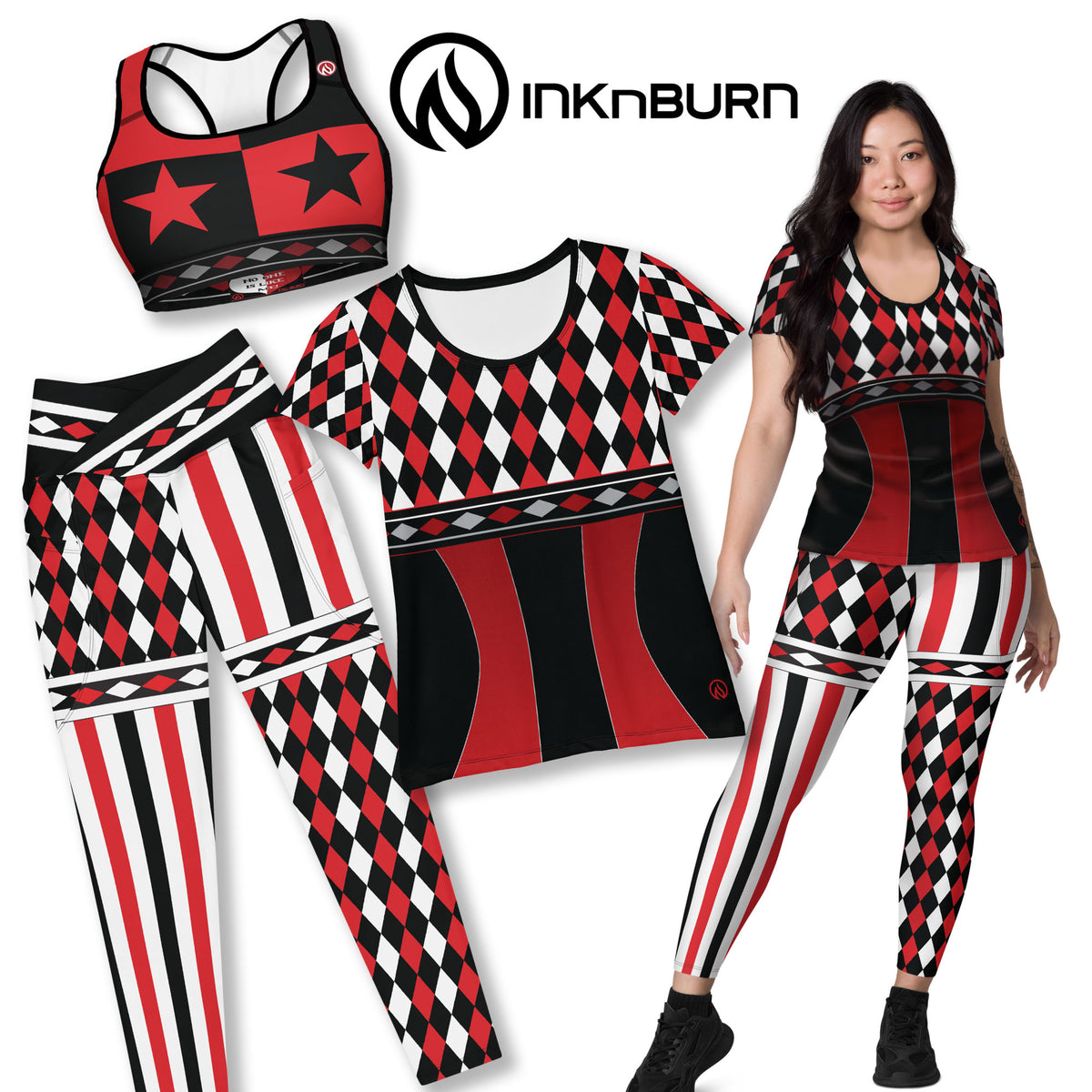 Harlequin Scoop Neck Tech Shirt
