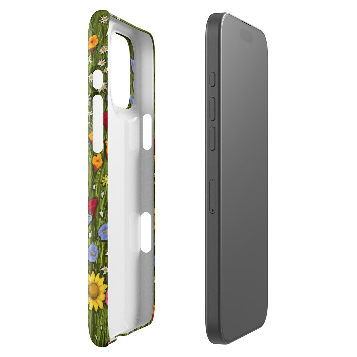 Flower Cat Phone Case for iPhone - Wildflower Floral Cat Design