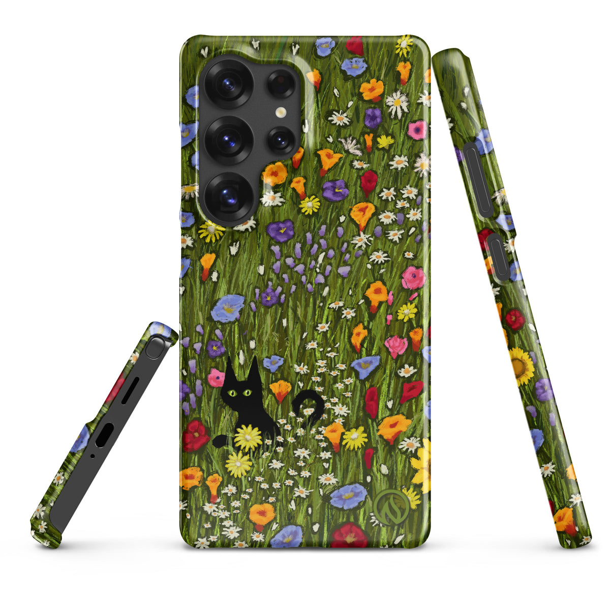 Flower Cat Phone Case for Samsung Galaxy - Wildflower Floral Cat Design