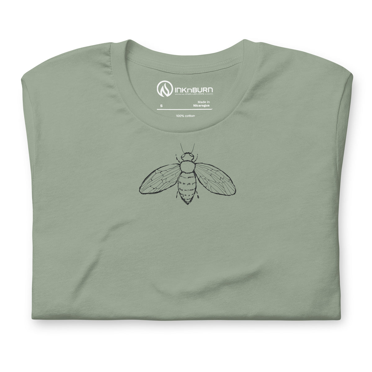 Just Bee Unisex Cotton T-Shirt - Sage Green Graphic Tee